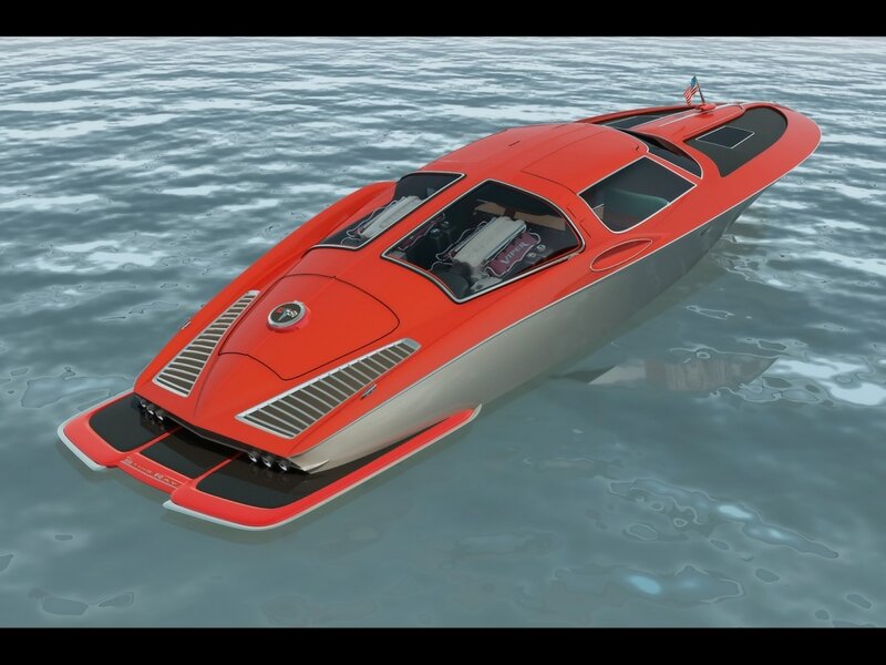 Red Speedboat on Water