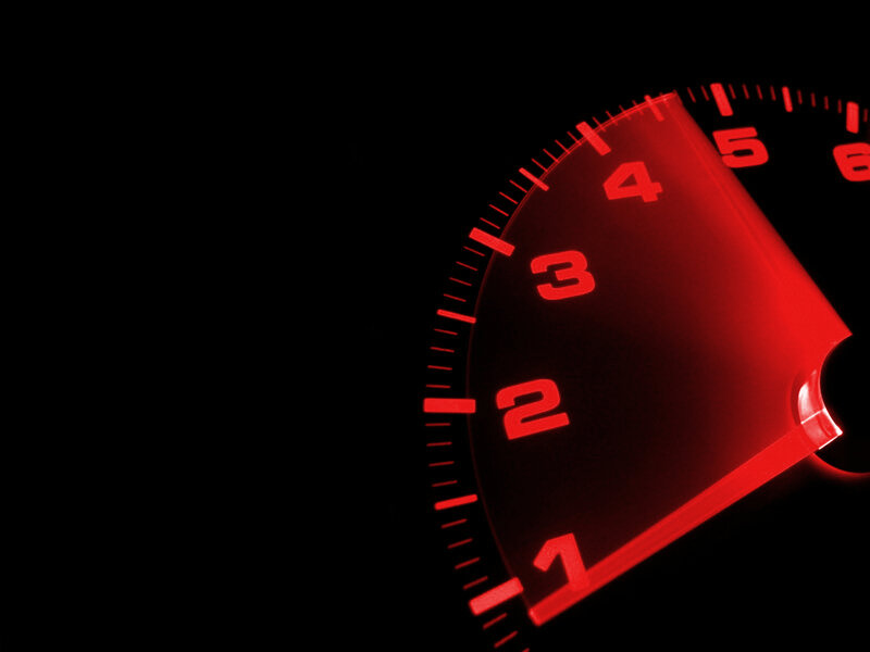 red speedometer gauge
