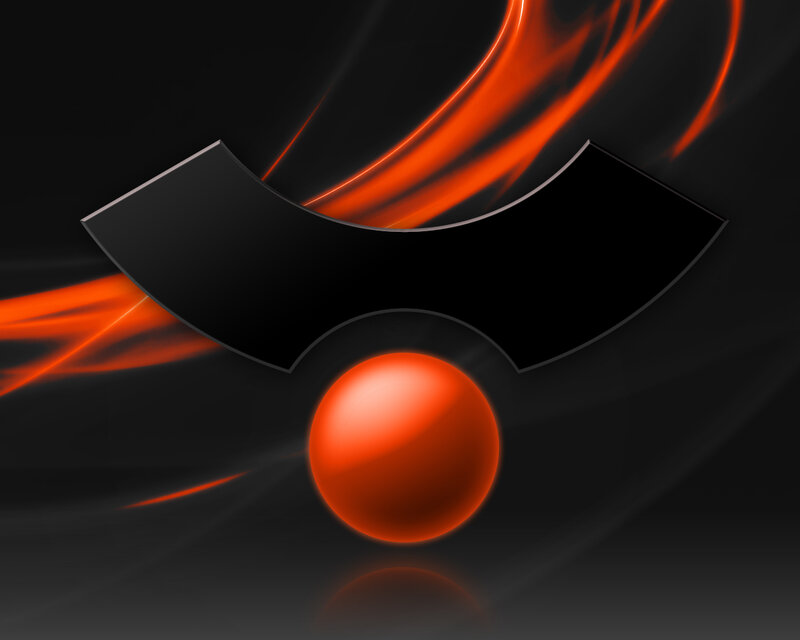 Red Sphere and Black Shape