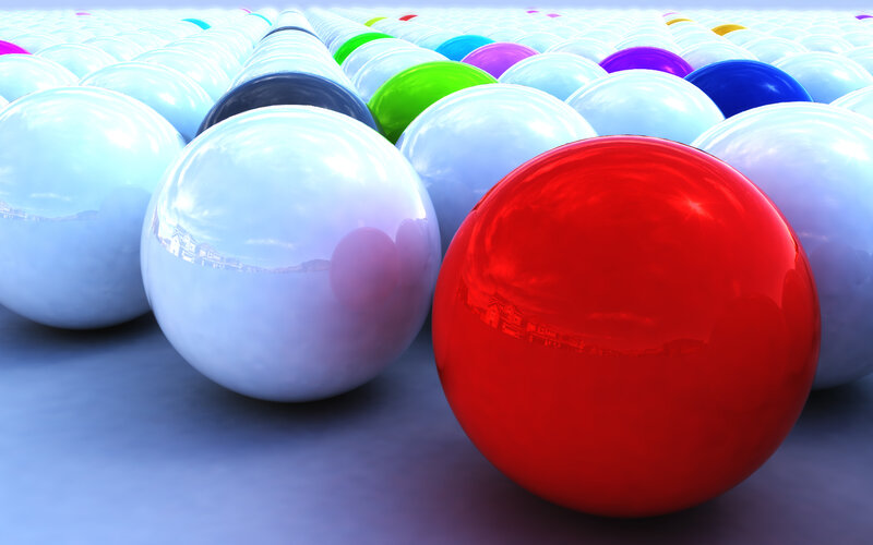 Red Sphere in a Row