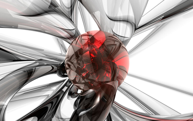 Red Sphere in Abstract Structure