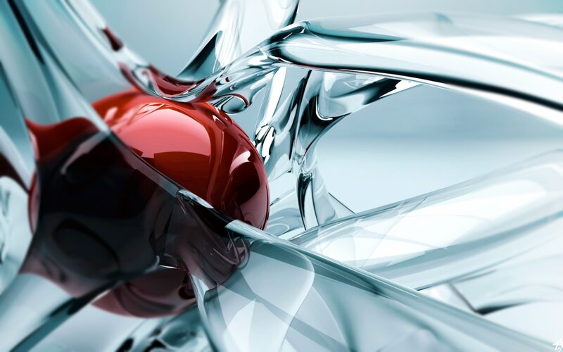 Red Sphere in Glass