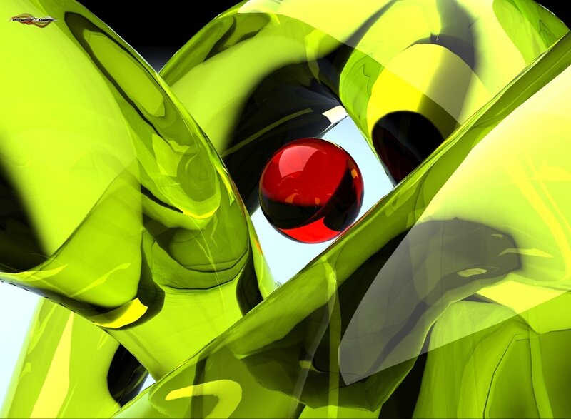 Red Sphere in Green Structure