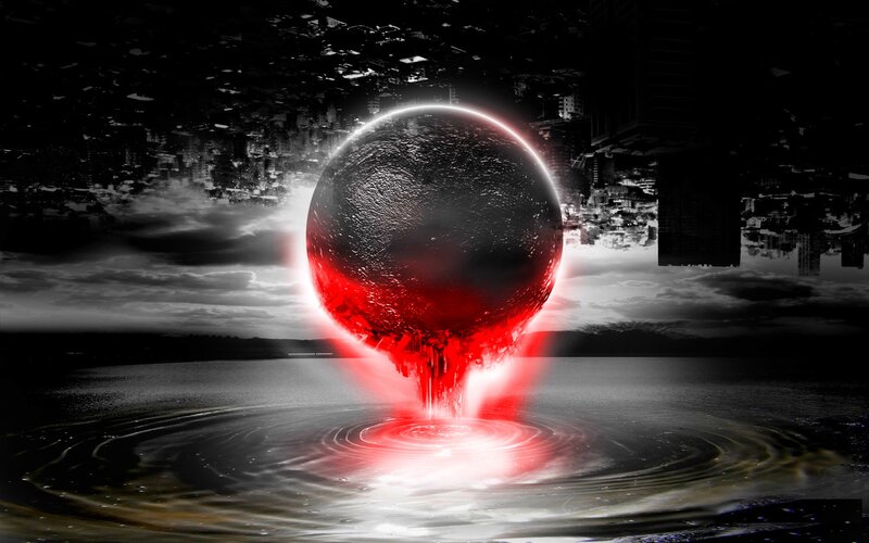 Red Sphere in Water