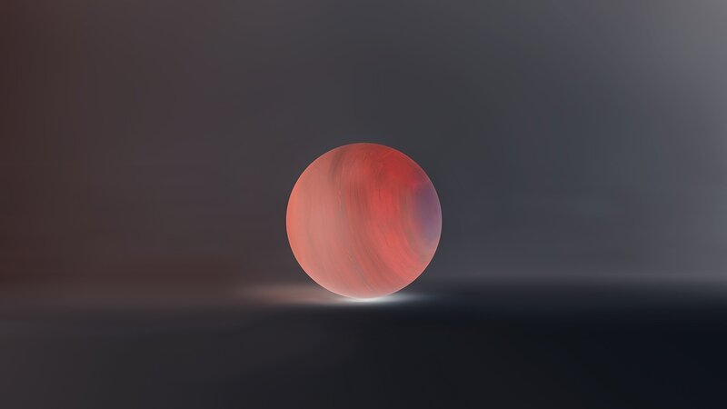 Red Sphere on Dark Surface
