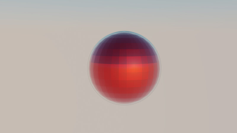 Red Sphere with Grid Pattern