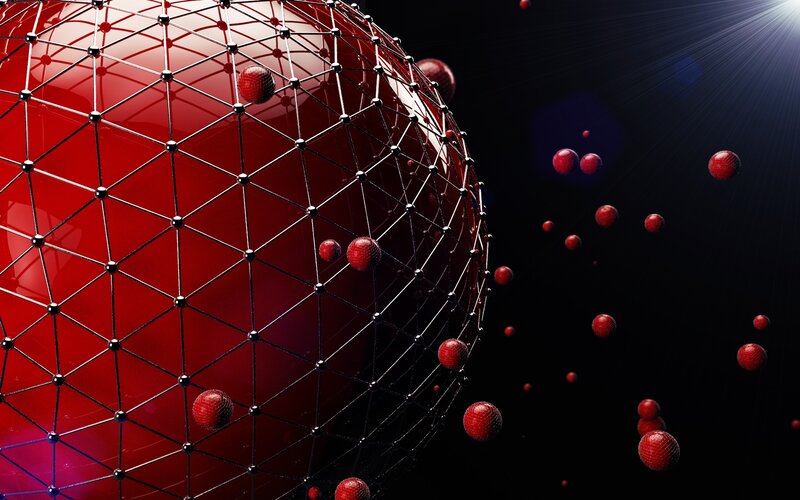 Red Sphere with Network