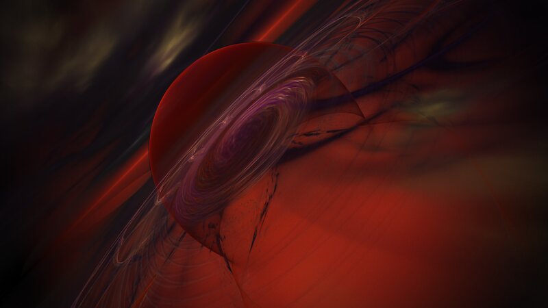 Red Sphere with Swirl