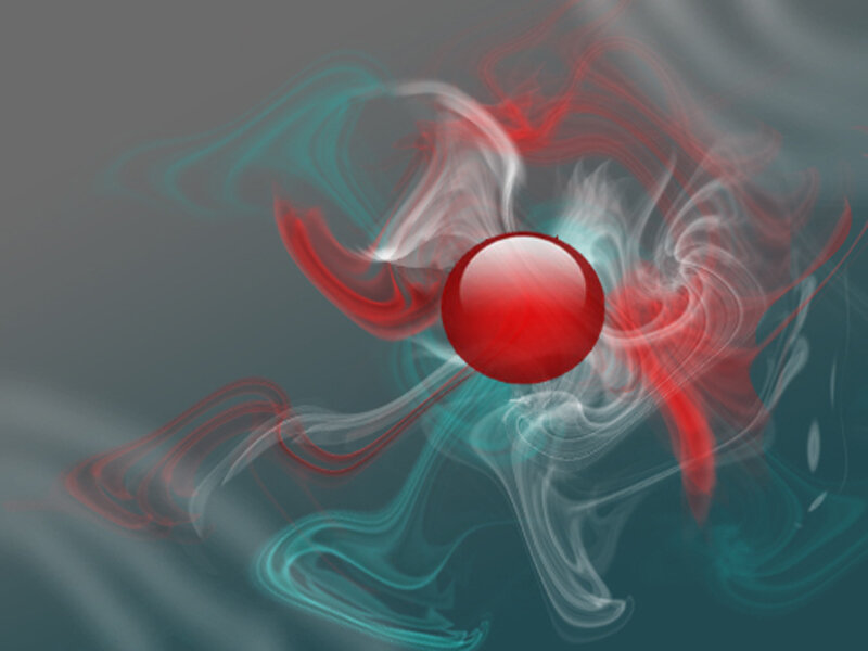 Red sphere with swirling energy