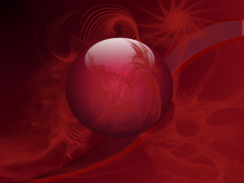 Red Sphere with Swirls