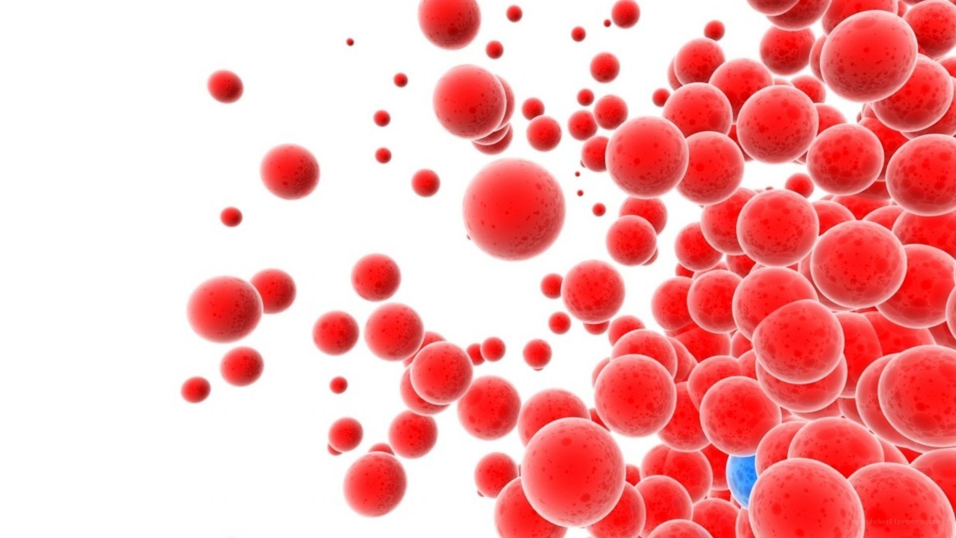 red spheres floating in space