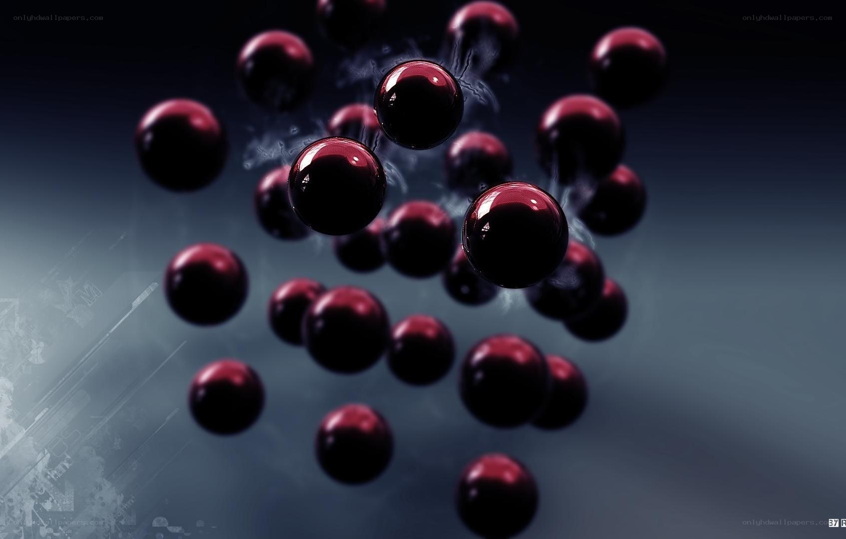 Red spheres in motion
