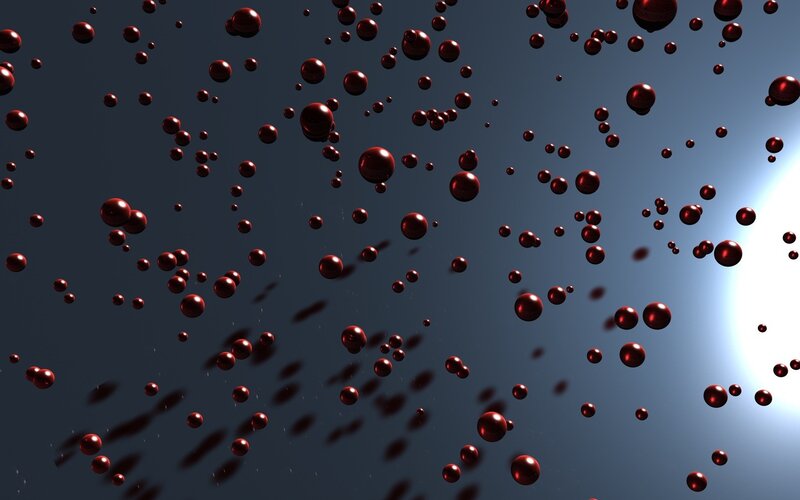 Red Spheres in Space — Abstract