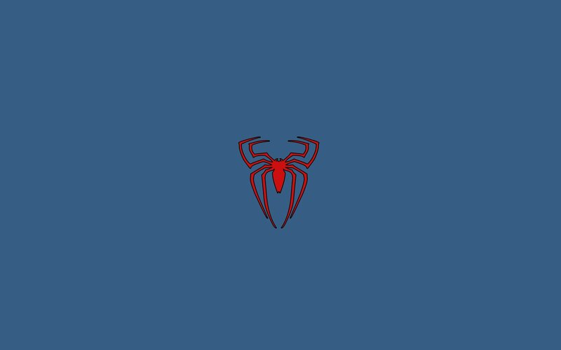 Red Spider Logo — Blue, Minimalist