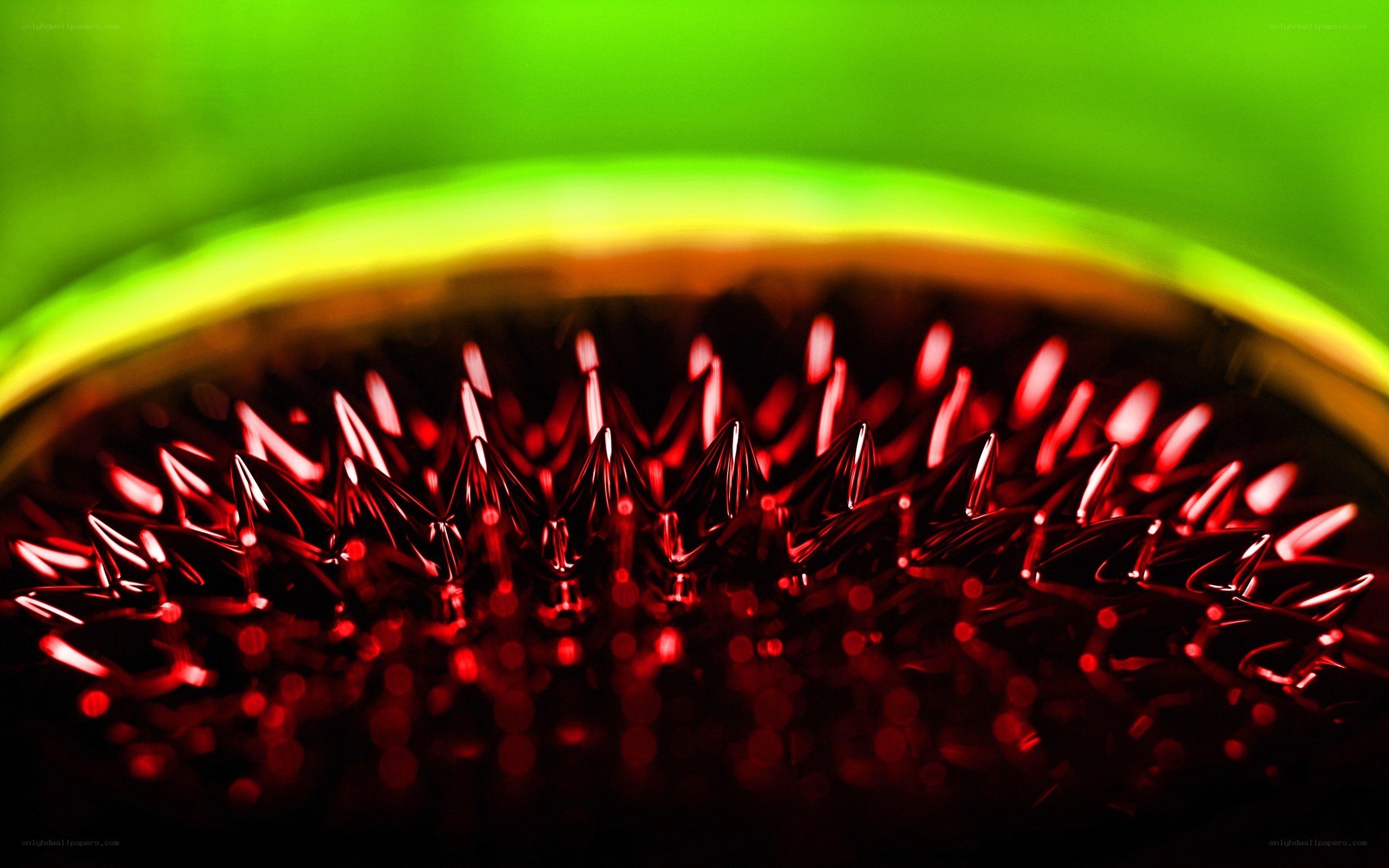 Red spikes on green background
