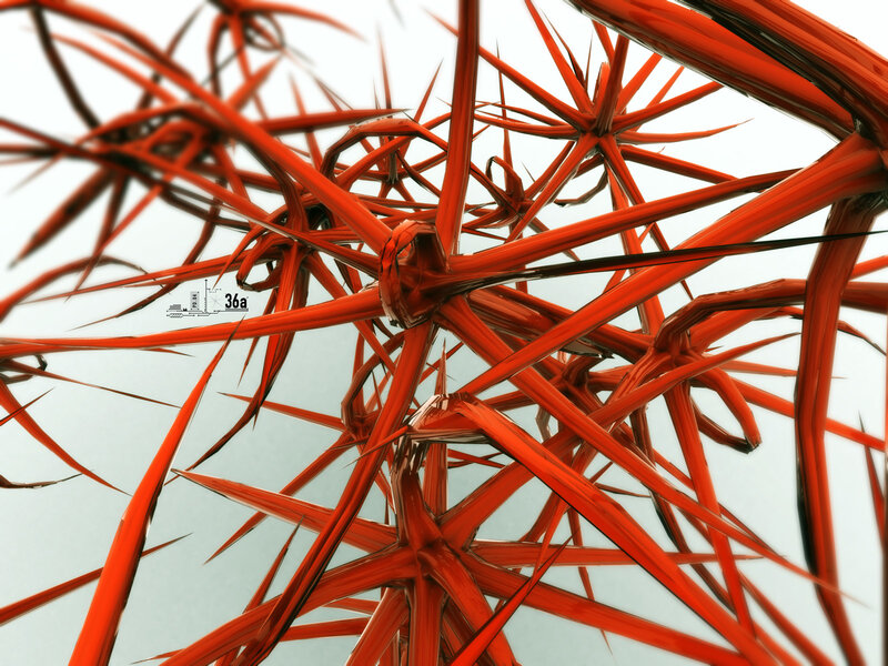Red Spiky Network Structure