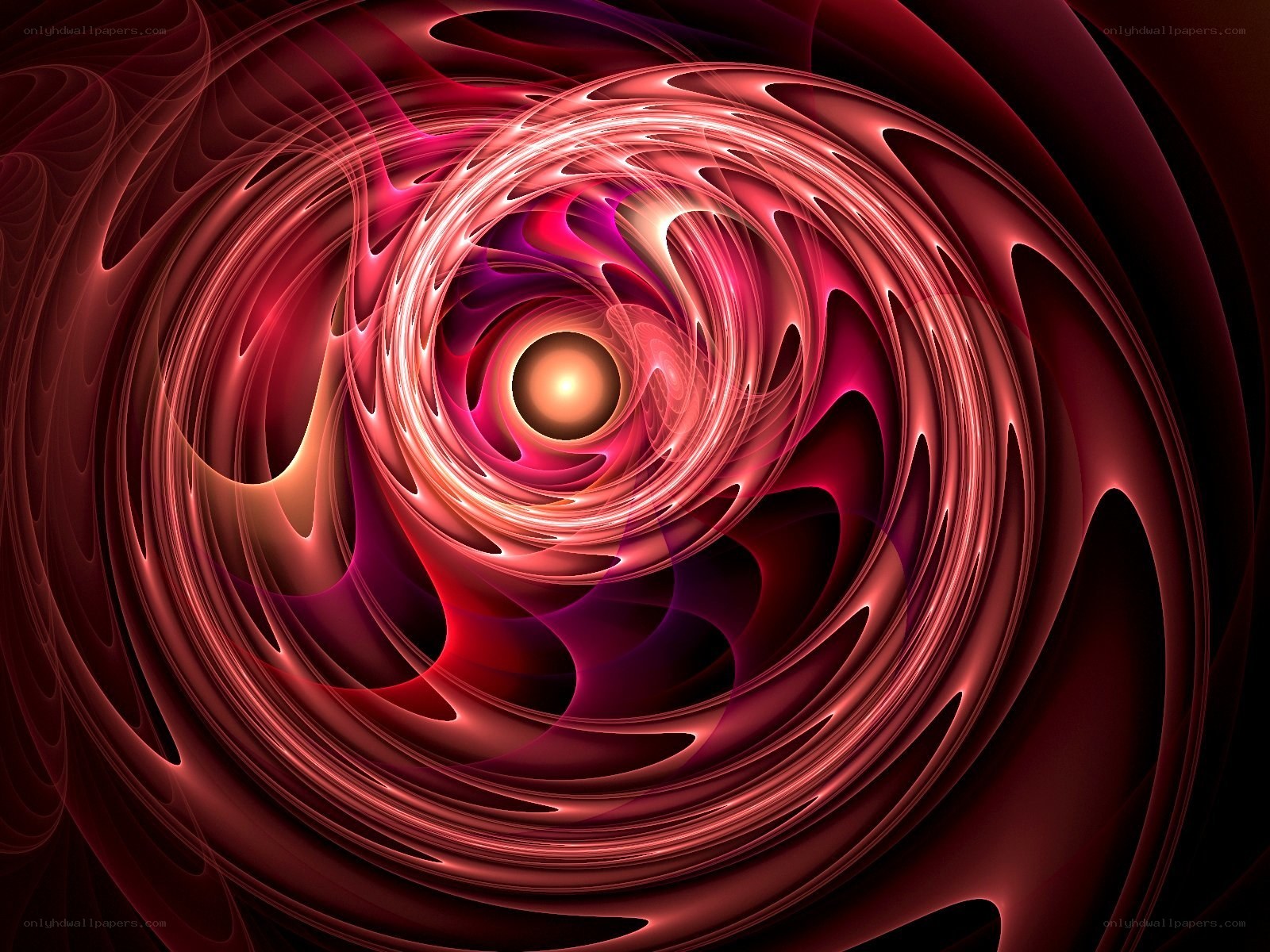 Red spiral abstract art