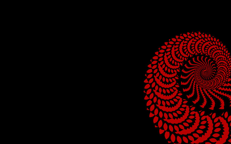red spiral mandala design