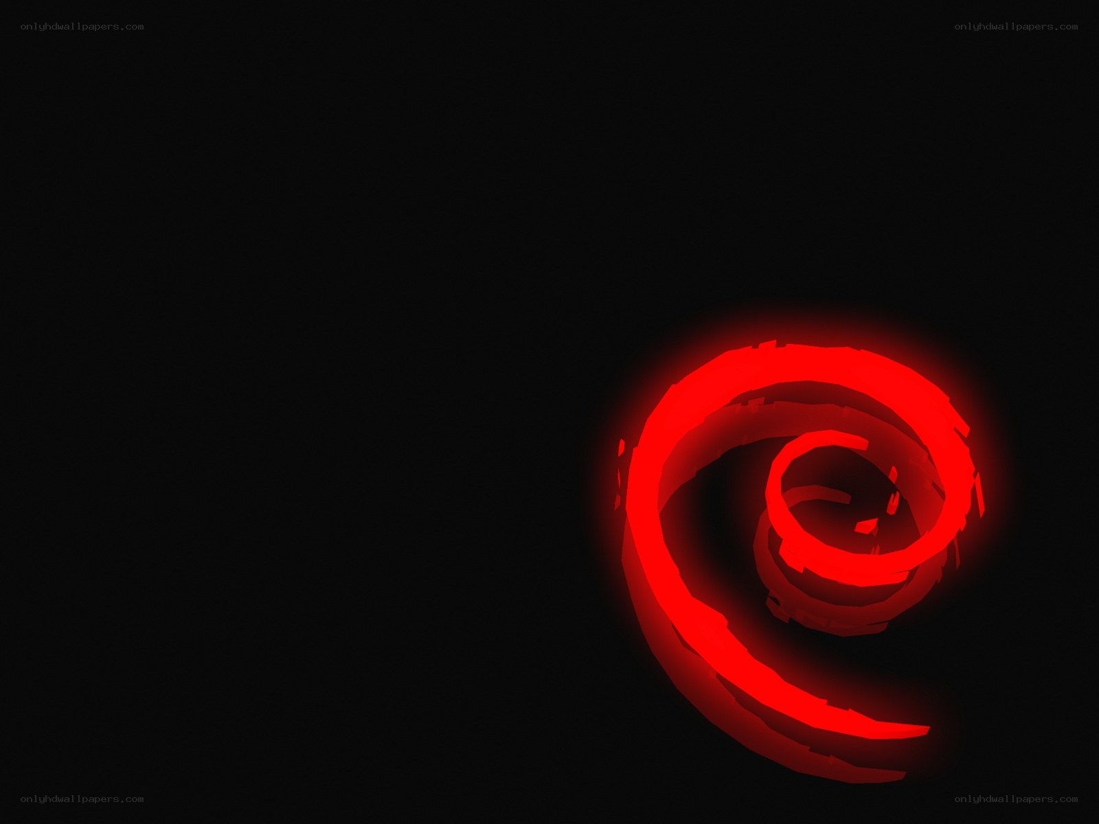 Red spiral on black background