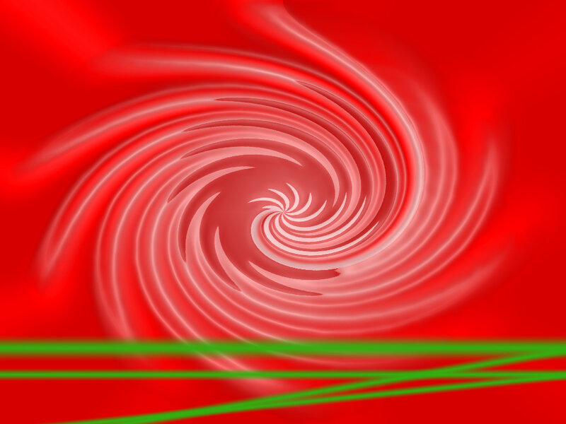 Red Spiral Pattern — Dynamic, Abstract, Green Lines