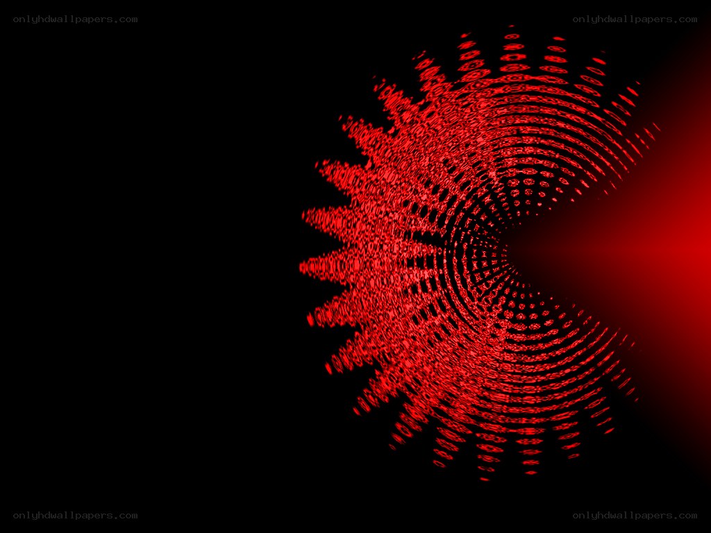 Red spiral pattern on black