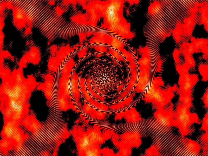 Red spiral tunnel pattern