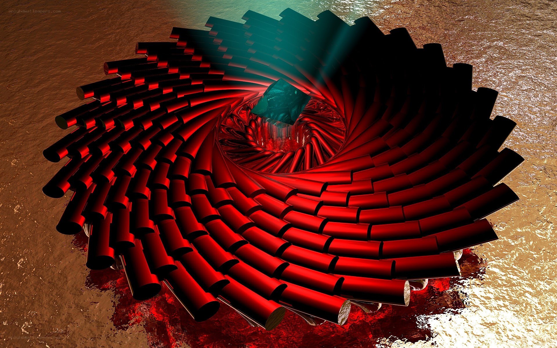 Red spiral vortex structure