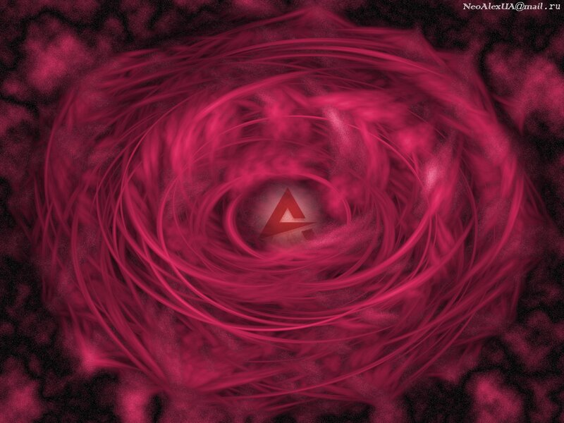Red spiral vortex with logo