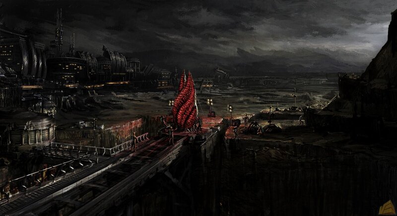 Red Spire on Bridge