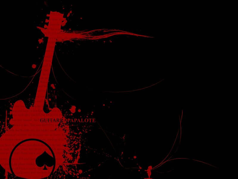 Red splatter art with text