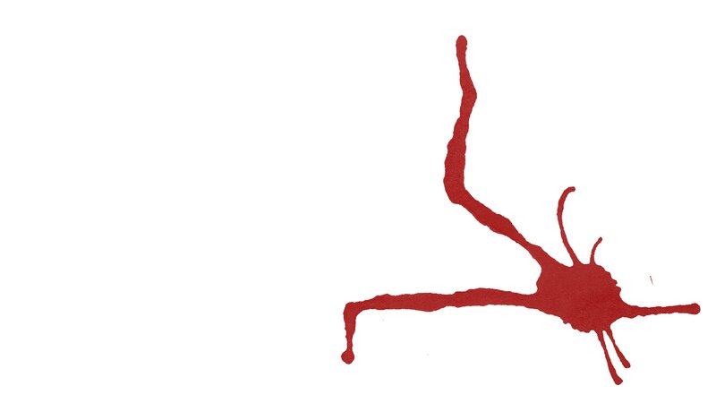 Red Splatter on White — Dramatic