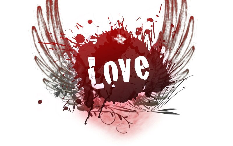 Red Splatter with Wings