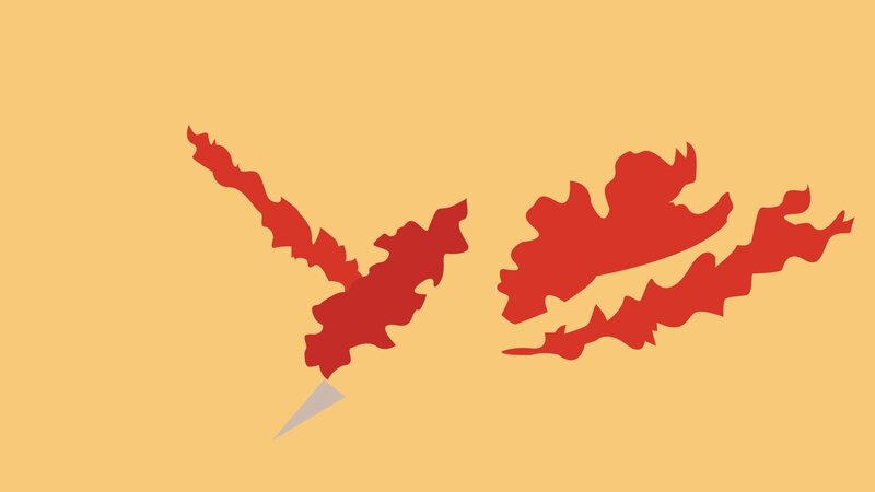 red splatters on yellow background