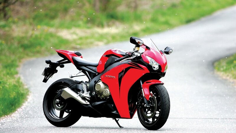 Red Sport Motorcycle — Calm, Spring