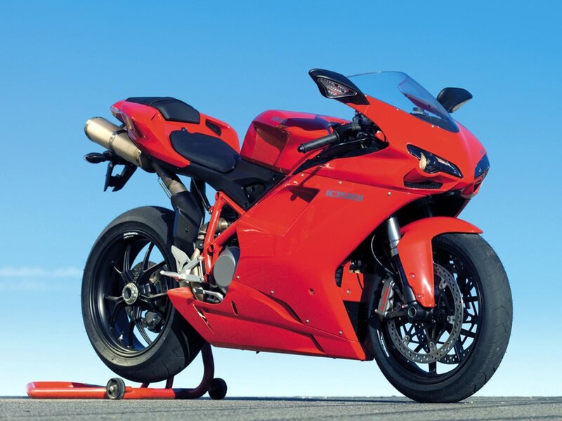 Red Sport Motorcycle — Clear
