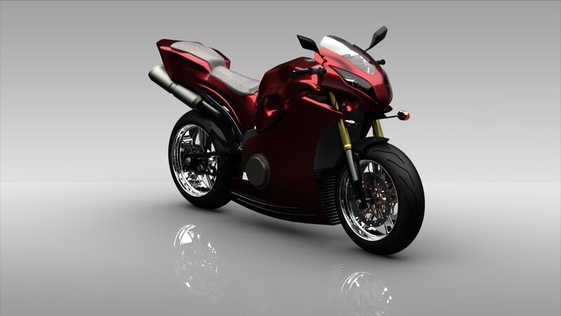 red sport motorcycle design