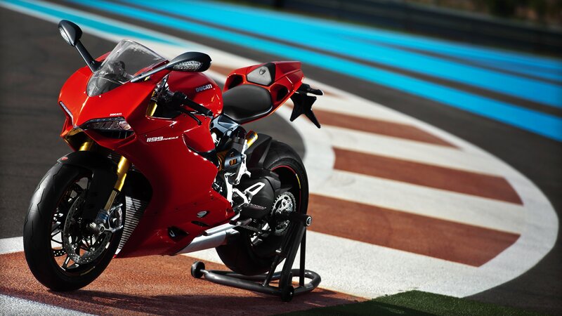 Red Sport Motorcycle — Dramatic, Afternoon, Photograph, Racetrack