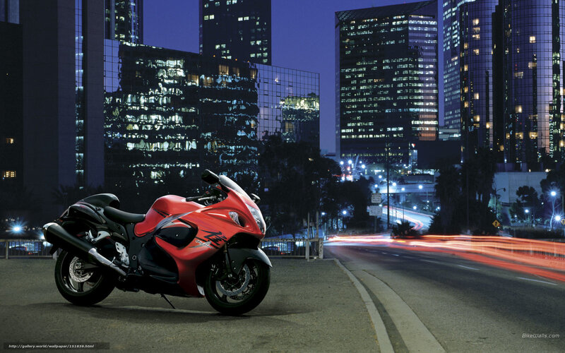 Red Sport Motorcycle — Dramatic, Night, Photograph, City Skyline, Buildings