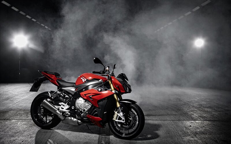 Red Sport Motorcycle — Dramatic, Night, Photograph, Smoke