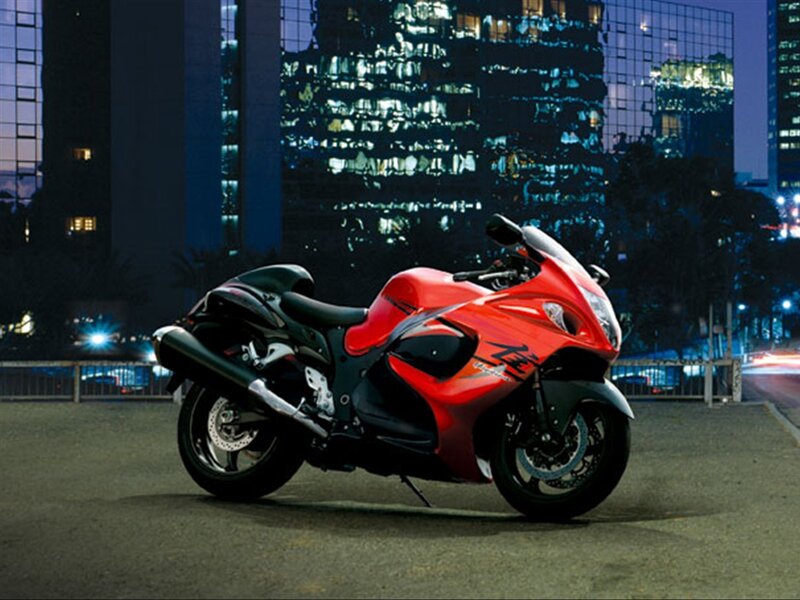 Red Sport Motorcycle — Dramatic, Night