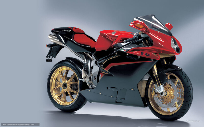 Red Sport Motorcycle — Dramatic, Photograph, Gold Wheels