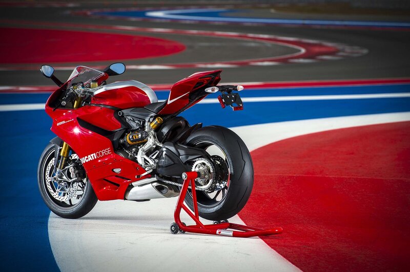 Red Sport Motorcycle — Dramatic, Photograph, Motorcycle Stand