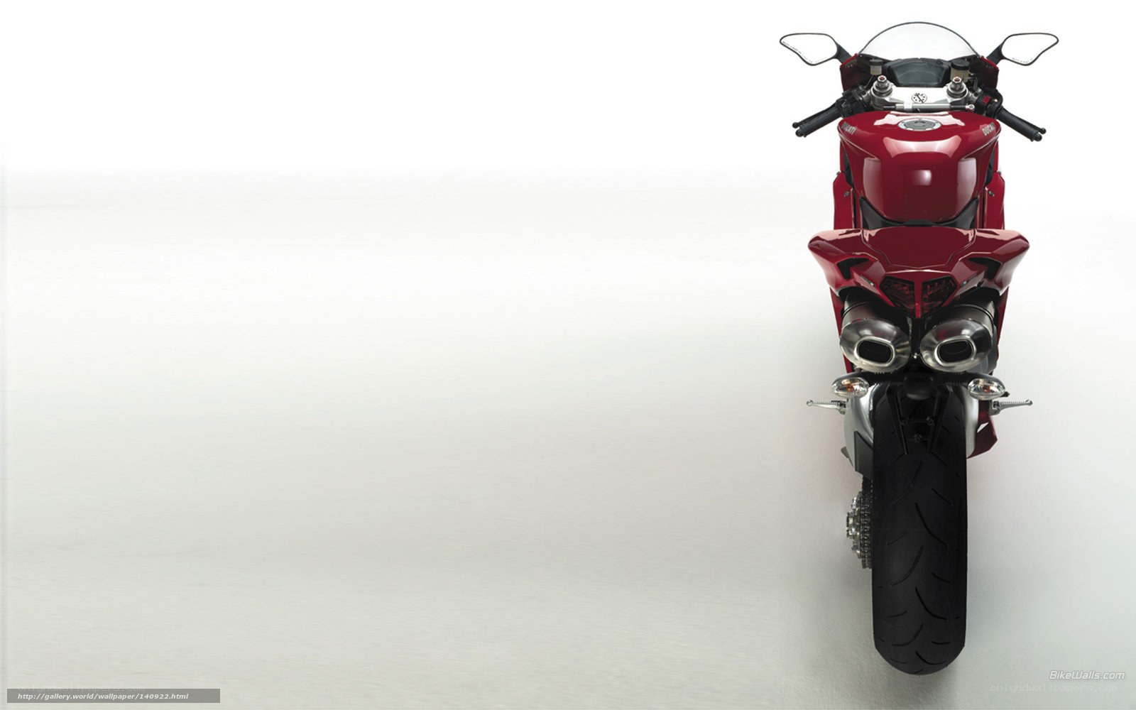 Red sport motorcycle from above