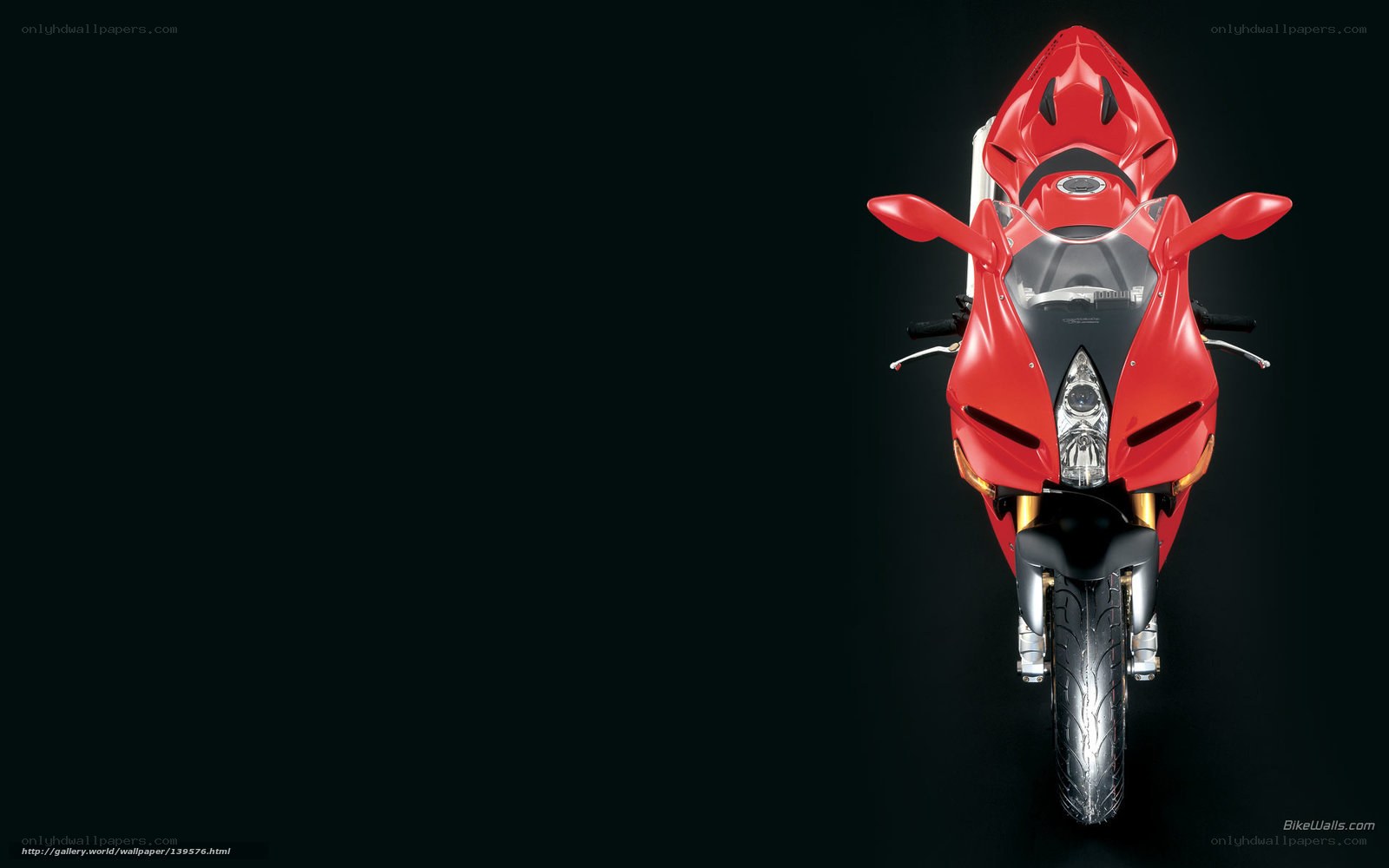 red sport motorcycle front view