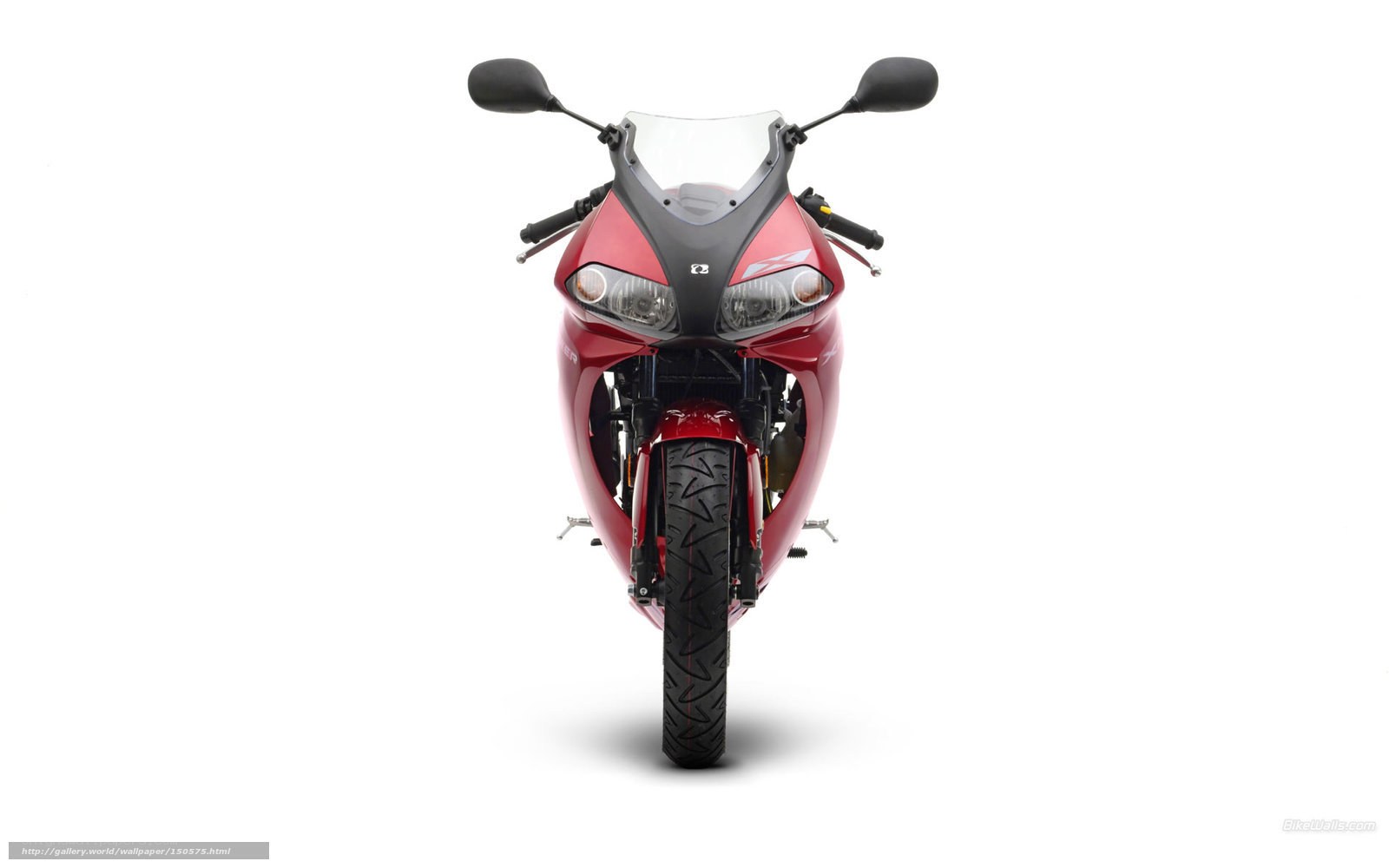 red sport motorcycle front view