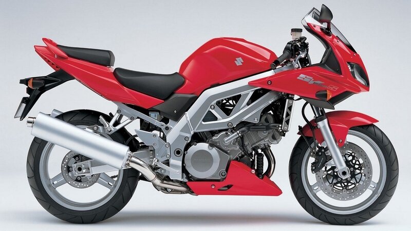 Red Sport Motorcycle — Neutral, Black