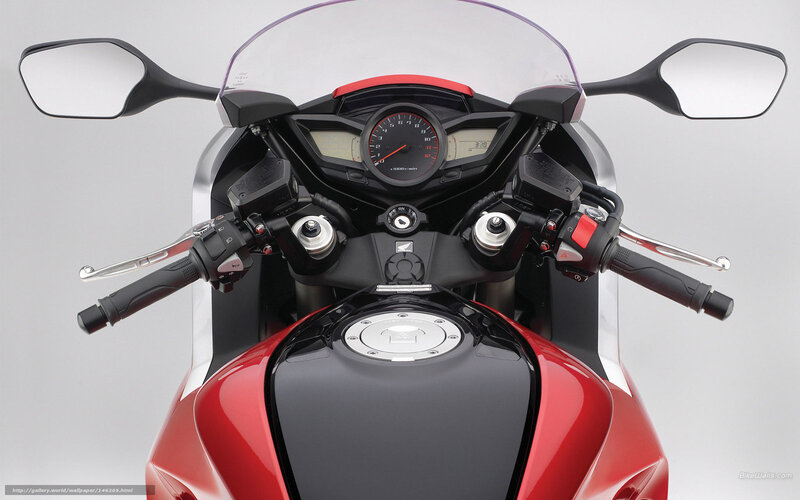 Red Sport Motorcycle — Neutral, Photograph, Dashboard, Handlebars
