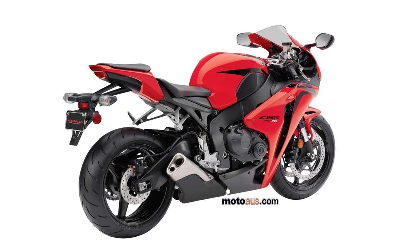 Red Sport Motorcycle — Neutral, Photograph, Exhaust Pipe, Rear Wheel, Seat, Black