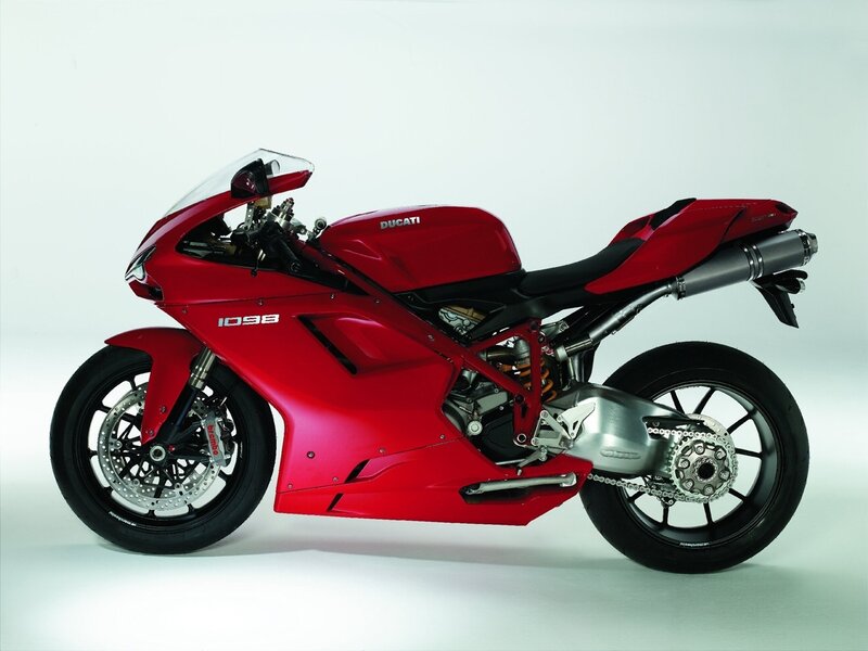 Red Sport Motorcycle — Neutral, Photograph, Windshield, Exhaust, Brakes