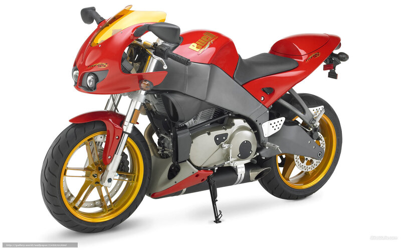 Red Sport Motorcycle — Neutral, Photograph, Yellow Wheels